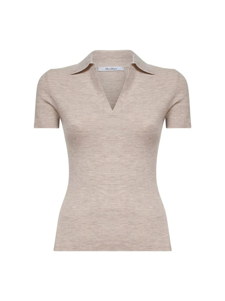 Max Mara MAX MARA | Powder ribbed wool MXMALBERO polo shirt | Women | M