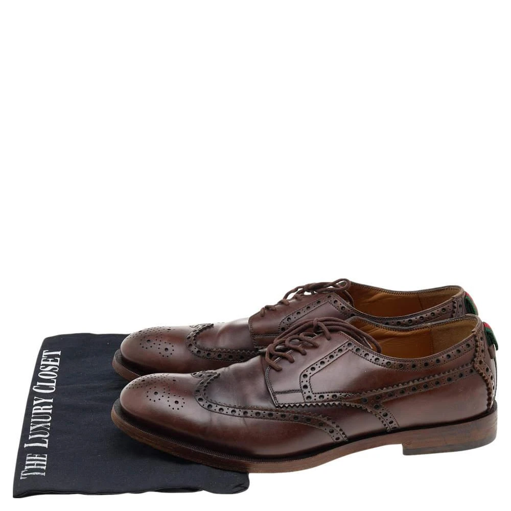 Gucci Gucci Dark Brown Brogue Leather Oxfords Size 42 8