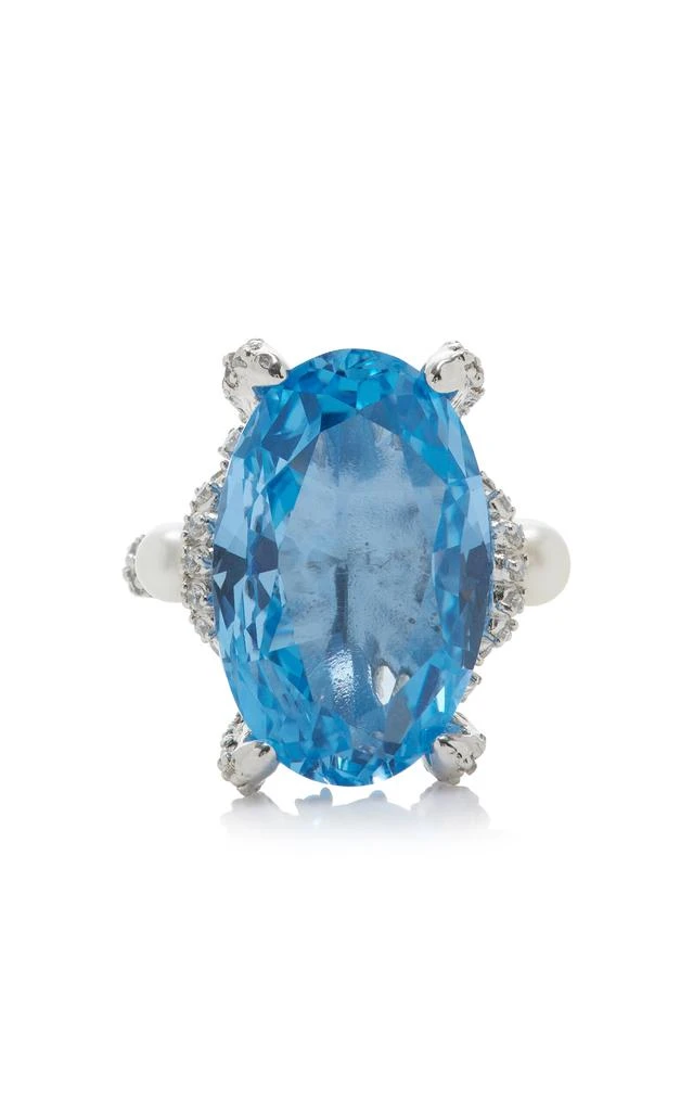 Anabela Chan Anabela Chan - Mermaid 18K White Gold; Rhodium Vermeil Multi-Gem Ring - Blue - US 7 - Moda Operandi - Gifts For Her 1