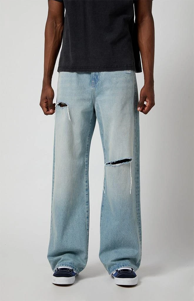 PacSun Blake Extreme Baggy Jeans Ripped Light Indigo 1