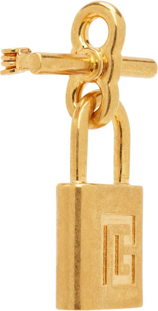 Balmain Brass Pulse Padlock Brooch 2