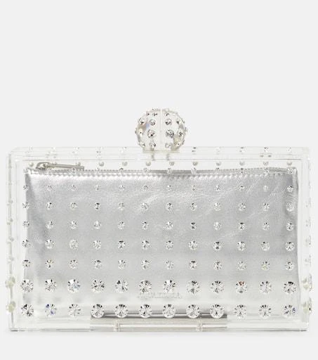 Aquazzura Tequila crystal-embellished clutch 1