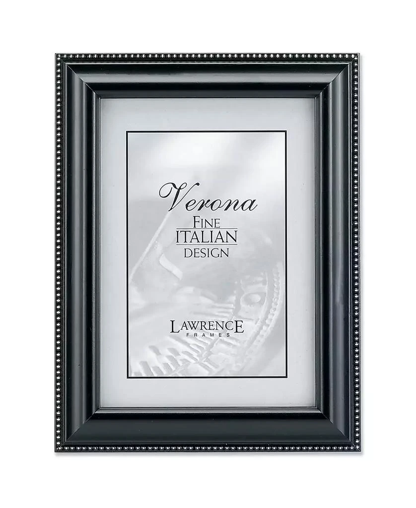 Lawrence Frames Black Wood Picture Frame - Silver Bead Design - 4" x 6"