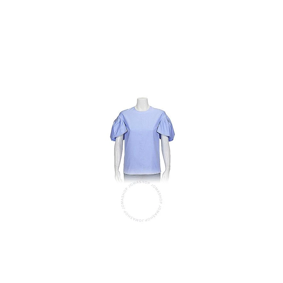 Victoria Beckham Ladies Knit Tops Light Blue Tuck Sleeve Top 1