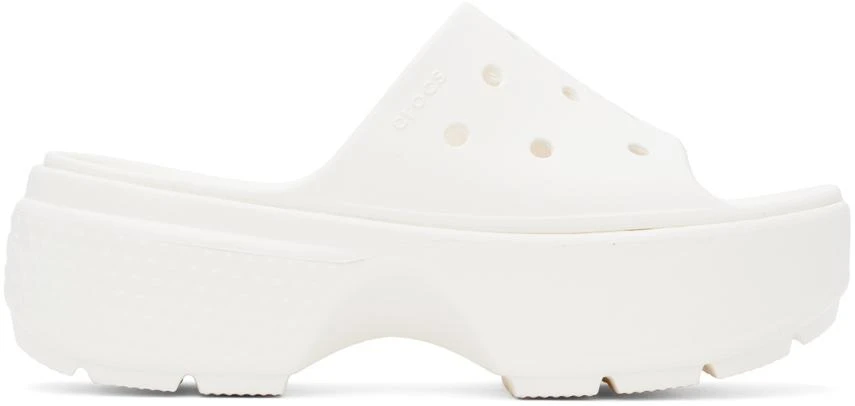 Crocs White Stomp Slides 1