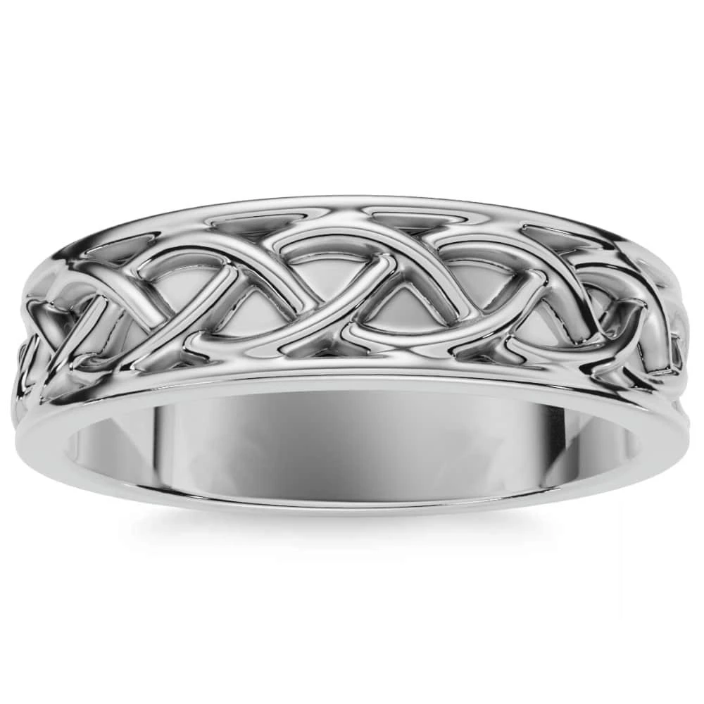 Pompeii3 Men
s 6mm Solid 14k Gold Wedding Band Braided Anniversary Ring 4