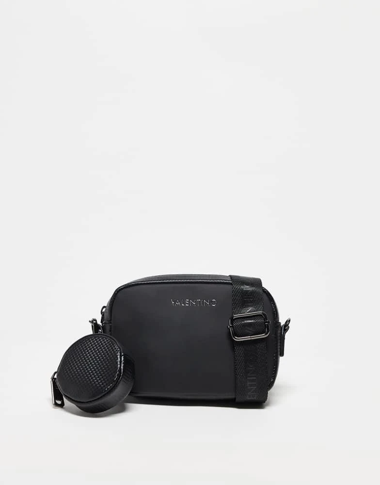Mario Valentino Valentino cosmos textured crossbody bag with airpod case in black 1