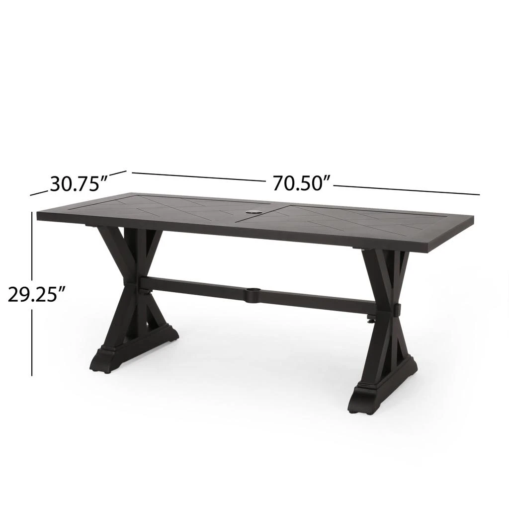 Streamdale Furniture Streamdale Outdoor Dining Table, Antique Matte Black 4