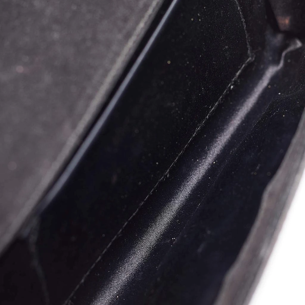Yves Saint Laurent Saint Laurent Black Lizard Embossed Patent Leather Muse Clutch 8