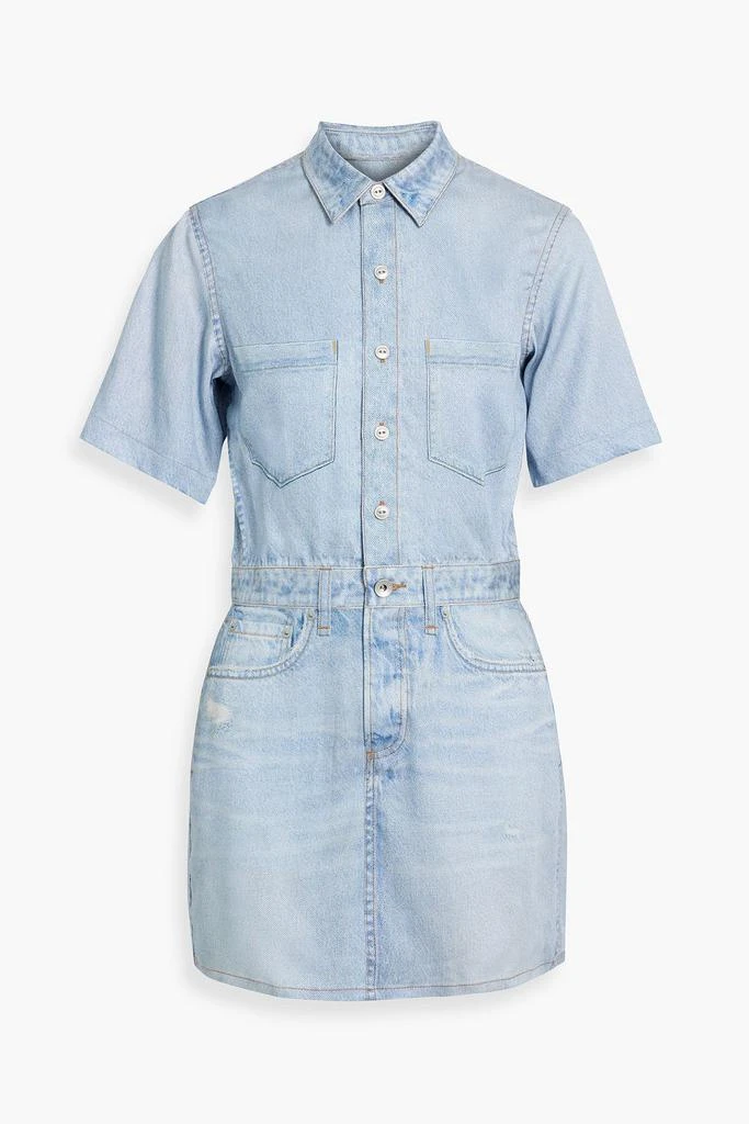 Rag & Bone Freesia denim-effect print TENCEL™ mini shirt dress 1