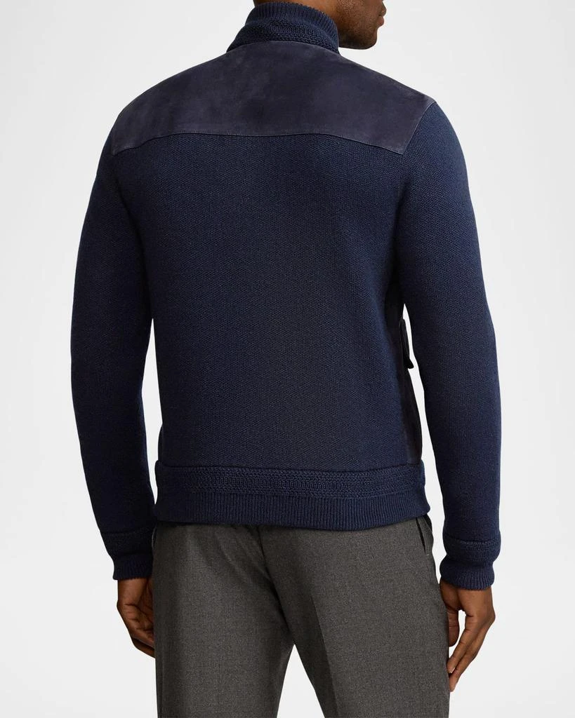 Ralph Lauren Men's Suede-Front Cashmere Cardigan 3