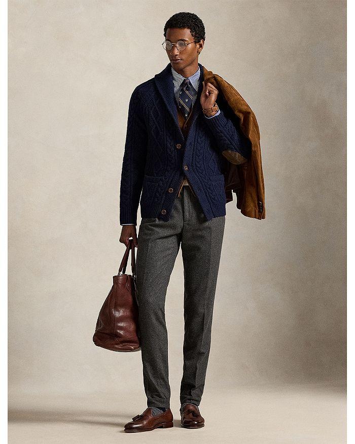 Ralph Lauren Suede Patch Wool Alpaca Cardigan