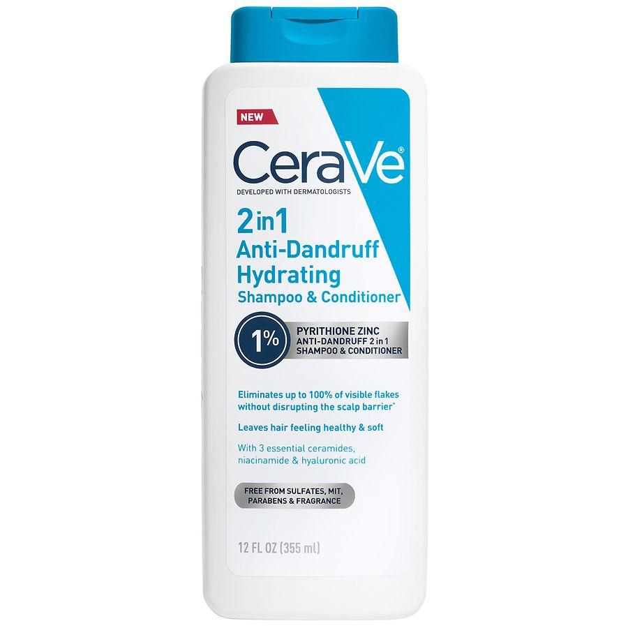 CeraVe Hydrating 2in1 Anti-Dandruff Shampoo + Conditioner, Sulfate & Paraben Free Fragrance Free