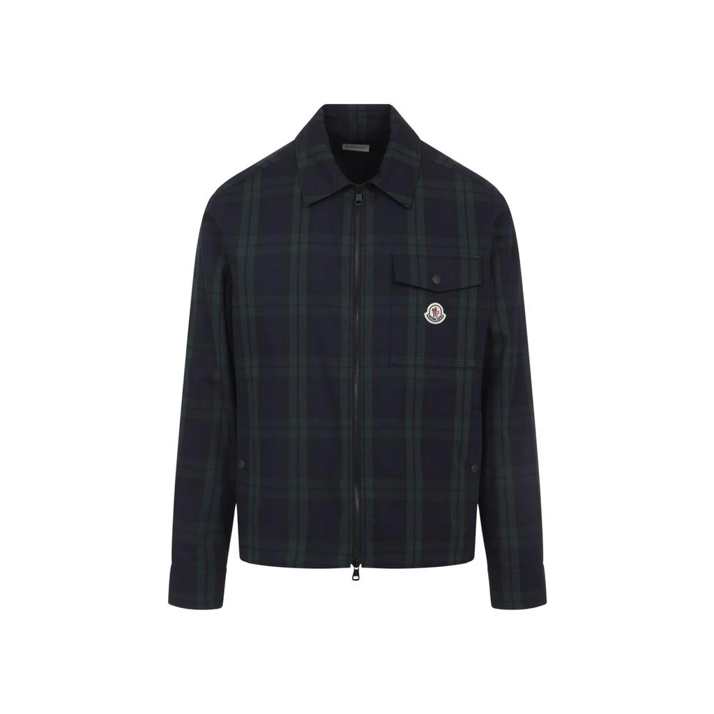 Moncler Moncler Checked Detailed Zip-Up Shirt from Cettire
