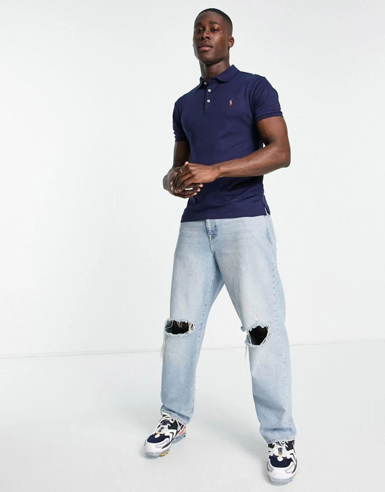 Ralph Lauren Polo Ralph Lauren slim fit pima polo multi player logo in navy 3
