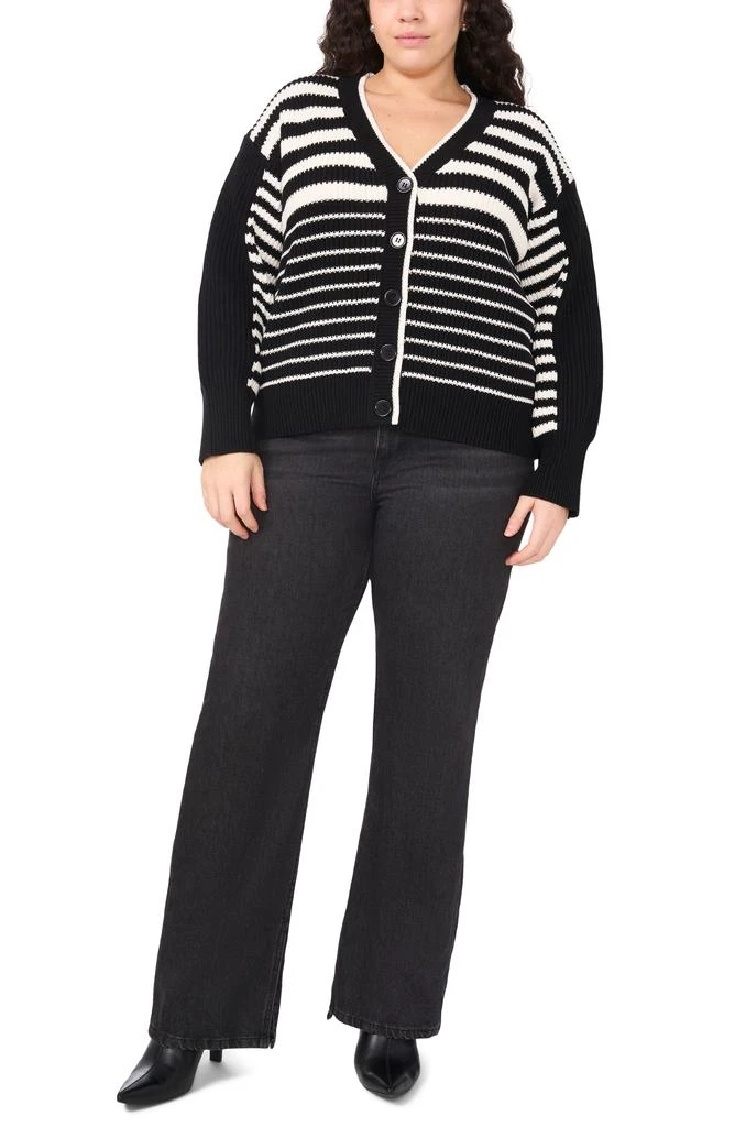 Halogen Variegated Stripe Cotton Blend Cardigan 7