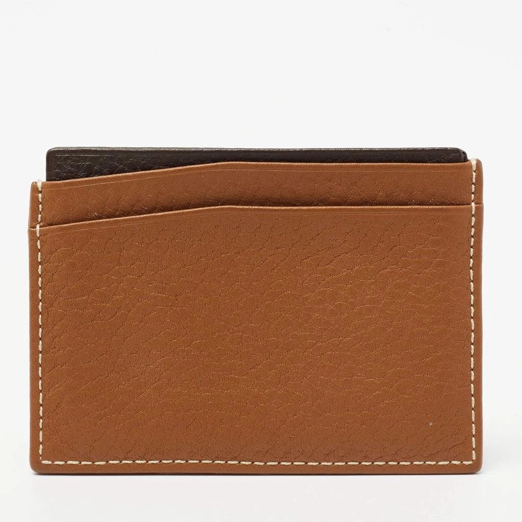 CH Carolina Herrera CH Carolina Herrera Tan Monogram Embossed Leather Card Holder 4