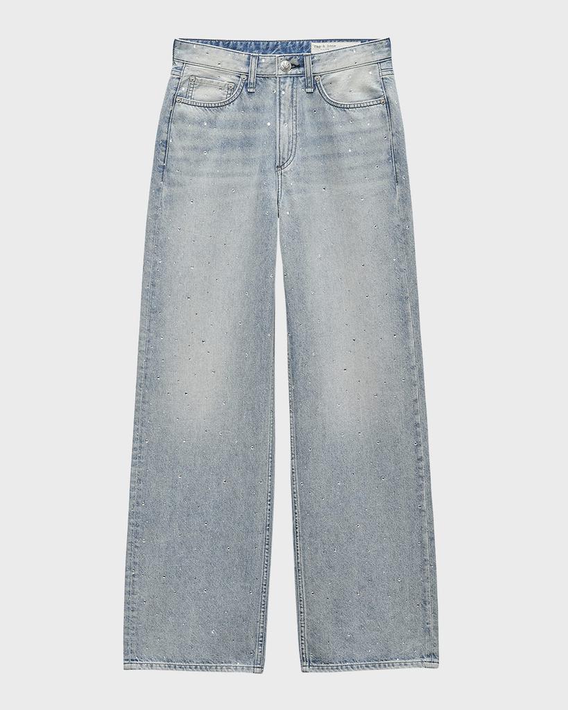 Rag & Bone Logan Wide-Leg Rhinestone Jeans