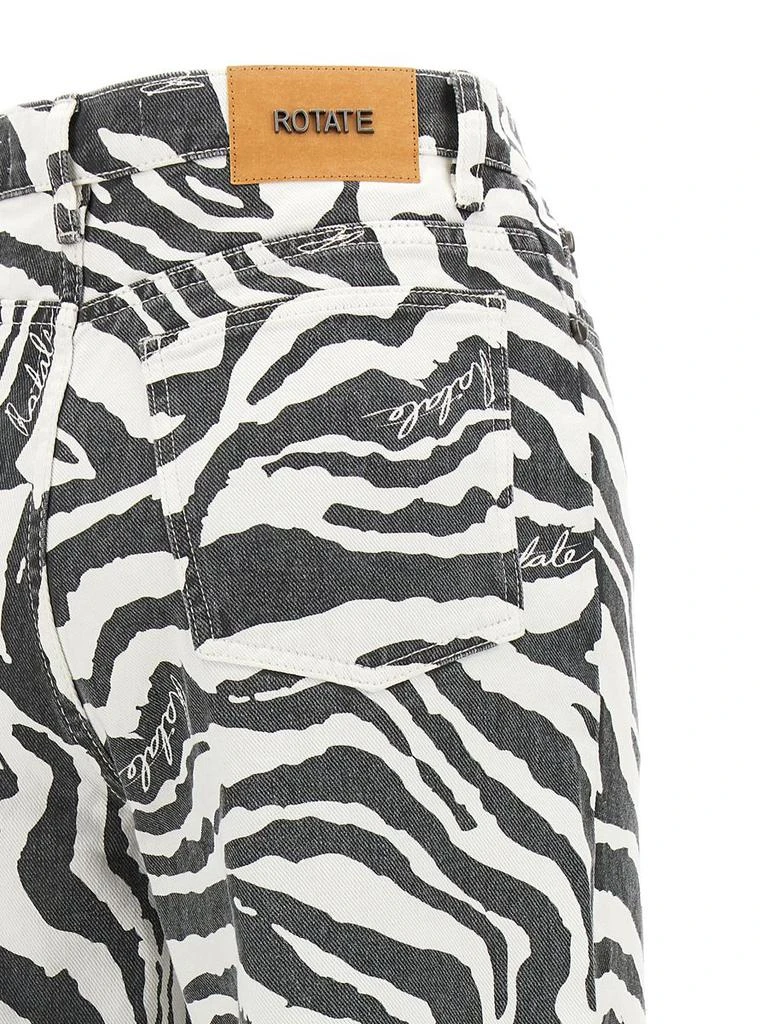 ROTATE Birger Christensen Straight Leg Zebra Print Jeans 4