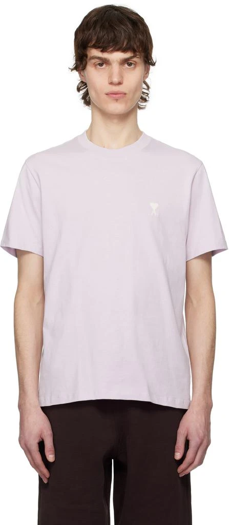 AMI Purple Cotton Ami de Coeur T-shirt 1