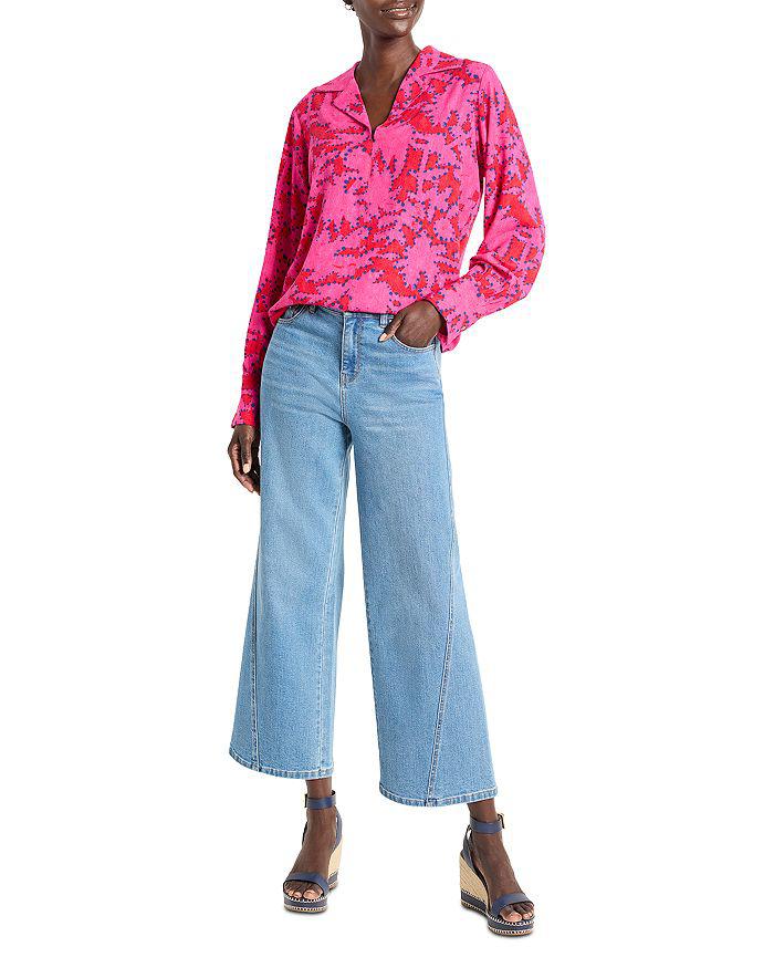 NIC+ZOE Clashy Petals Poet Blouse