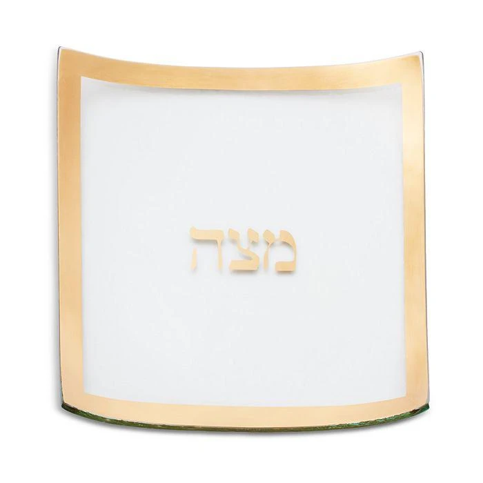 Annieglass Judaica Square Matzo Plate, 10"