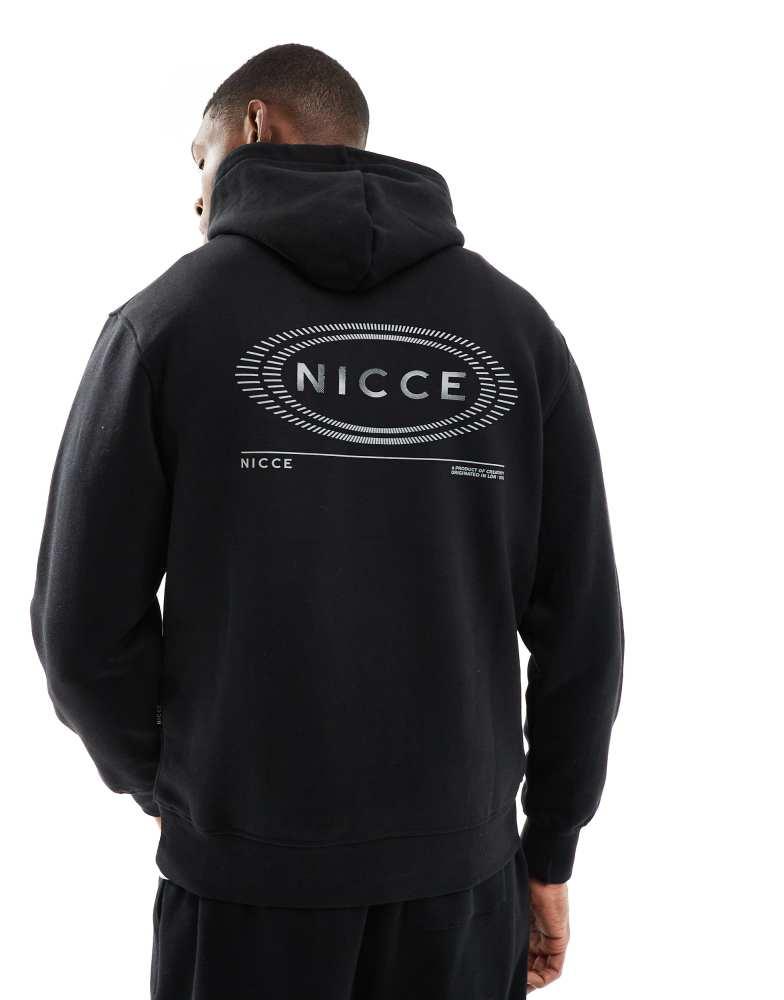 NICCE Nicce back print logo hoodie in black