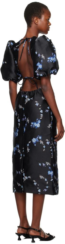 Ganni Black Jacquard Midi Dress 3