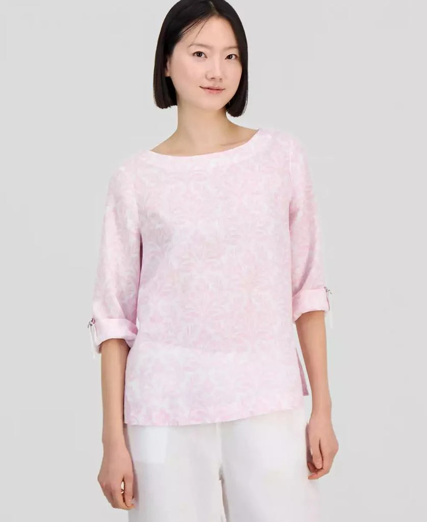 Charter Club Women
s Linen Cuffed 3/4-Sleeve Top, Macy
s Exclusive new arrivals