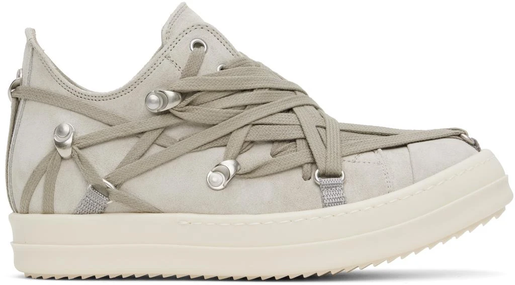 Rick Owens Gray Hollywood Megalace Low Sneaks Sneakers 1