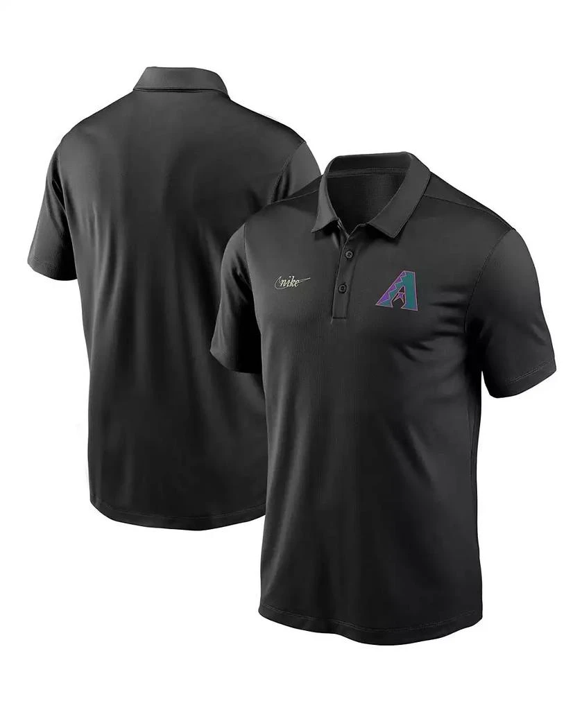 NIKE Men's Black Arizona Diamondbacks Cooperstown Collection Logo Franchise Performance Polo Shirt 1