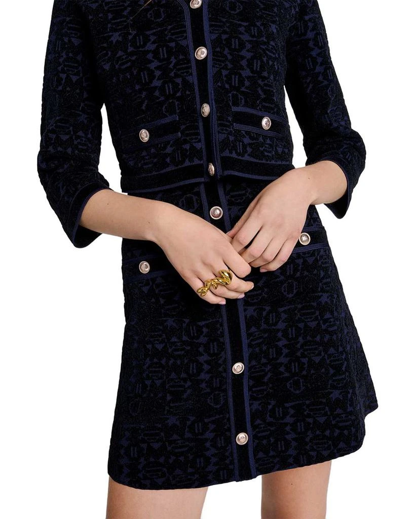 Maje Reverie Velvet Knit 2-in-1 Cardigan & Dress Set 6