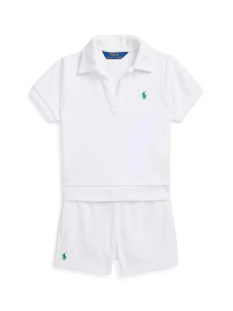 Ralph Lauren Little Girl's & Girl's 2-Piece Terry Polo Shirt & Shorts Set 1