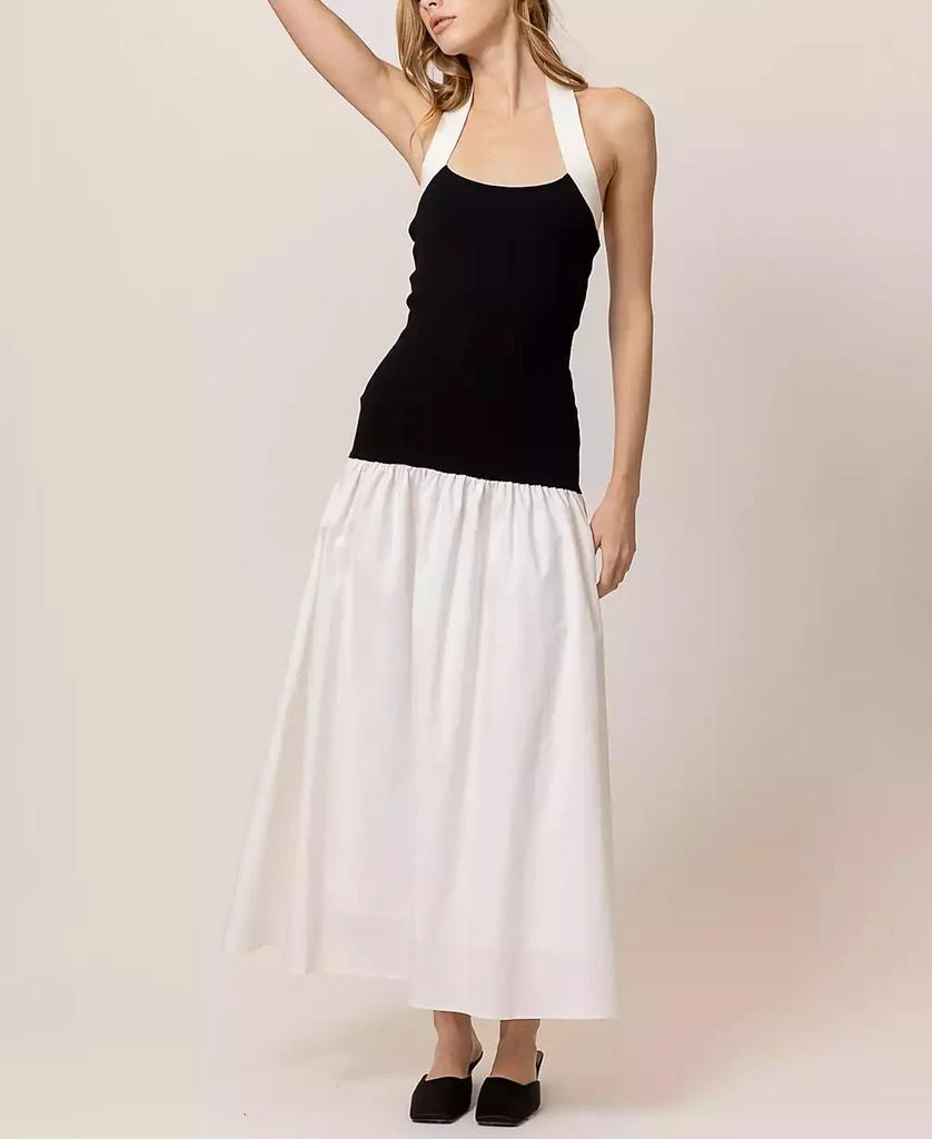 Line & Dot Women's Kohl Mixed-Media Halter-Neck Dress 4