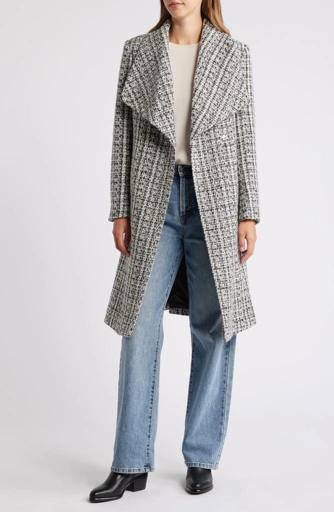 Sam Edelman Tweed Drape Lapel Wrap Coat 4