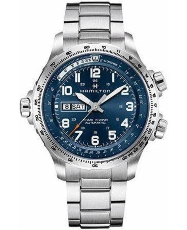 Hamilton Hamilton Khaki Aviation X-Wind Day Date Auto Blue Dial Stainless Steel Men's Watch H77765141 1