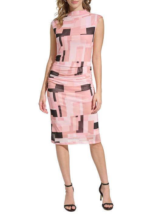 Calvin Klein Klein Womens Printed Side Ruched Dress