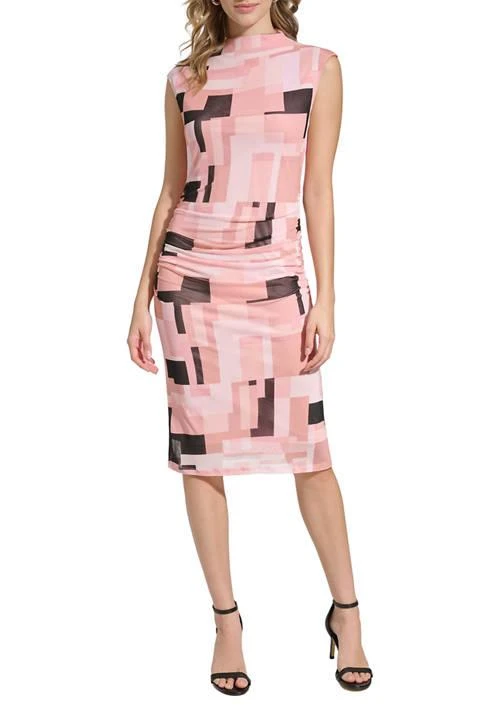 Calvin Klein Klein Womens Printed Side Ruched Dress 1