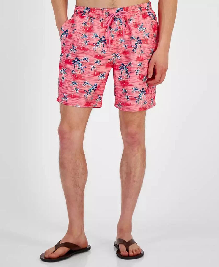 Club Room Men's Brush Scenic Quick-Dry Palm Tree-Print 7" Swim Trunks, Created for Macy's 1