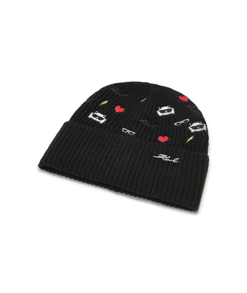 Karl Lagerfeld Paris CATE PINS EMBROIDERY BEANIE 3