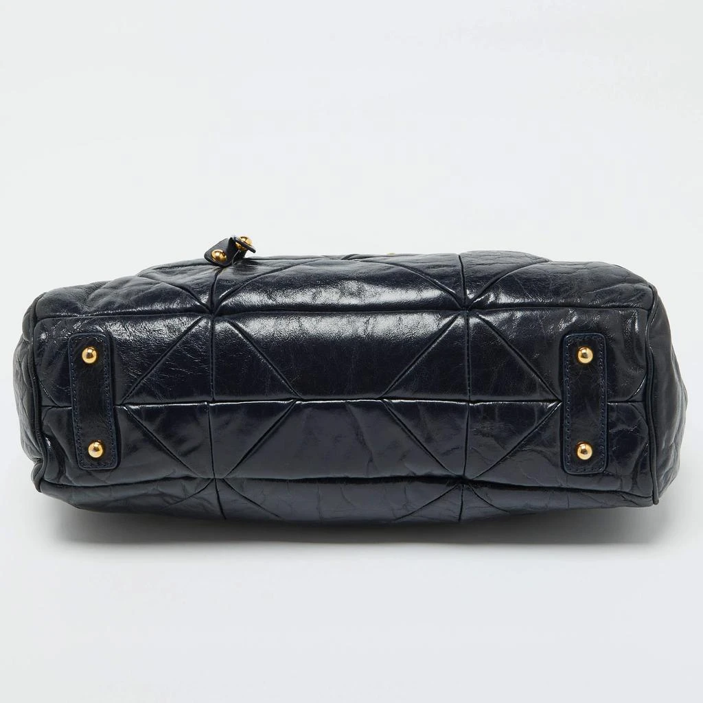 Marc Jacobs Marc Jacobs Navy Blue Quilted Leather Stam Satchel 12