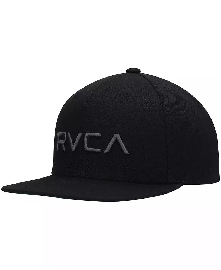 RVCA Big Boys Black Logo Twill Snapback Hat 1