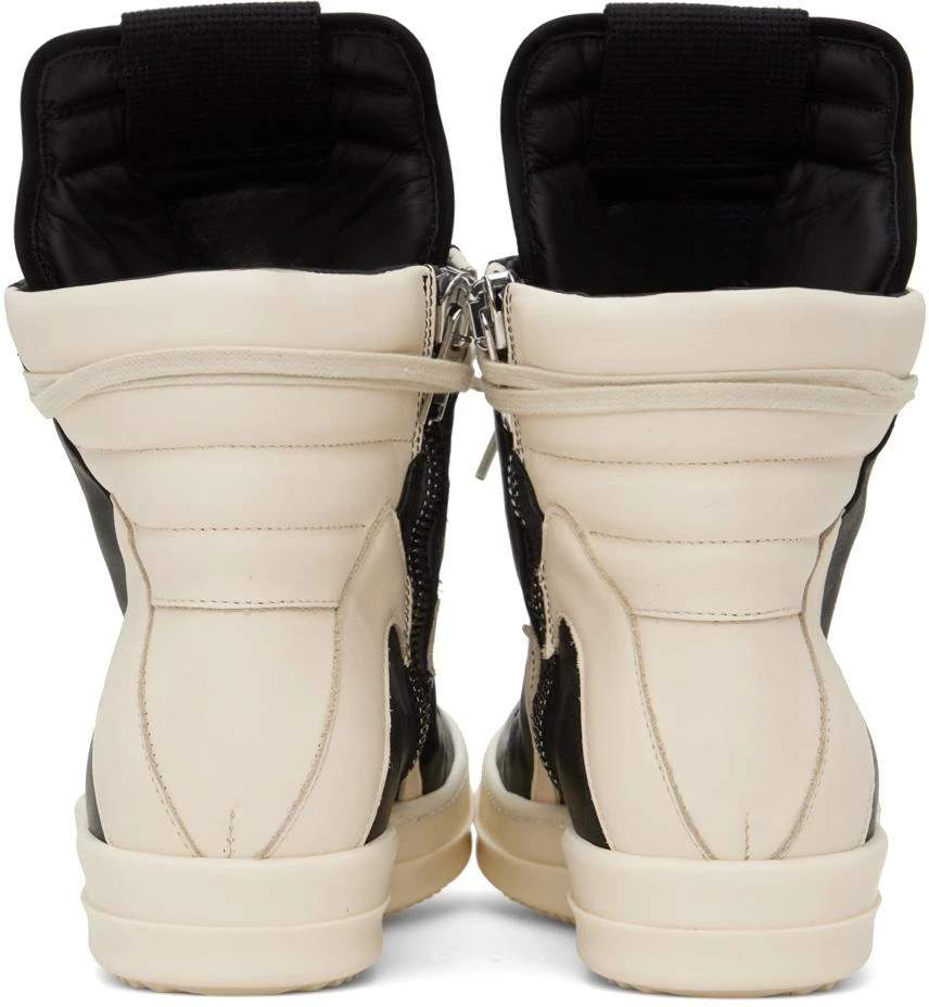Rick Owens Black & Off-White Geobasket Sneakers 2