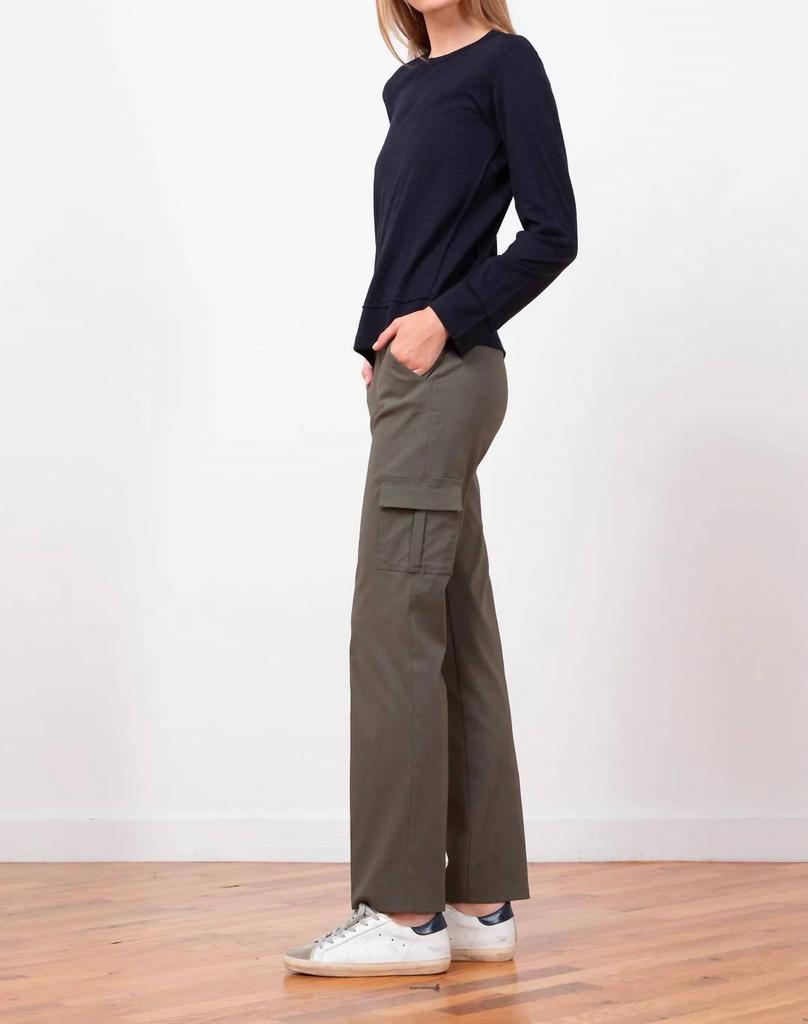 Avenue Montaigne Kool Signature Pant In Olive Green