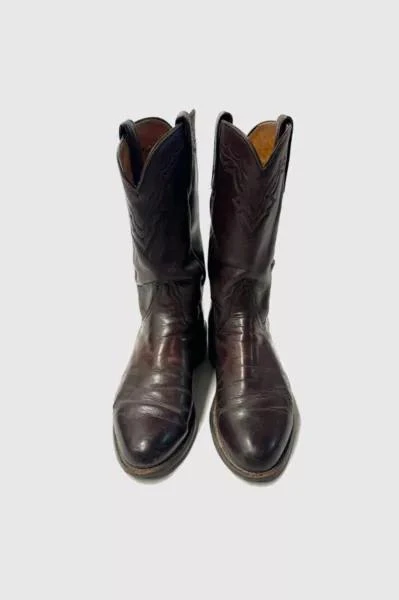 Urban Outfitters Vintage 1990’s Lucchese Embroidered Oxblood Cowboy Boots 2