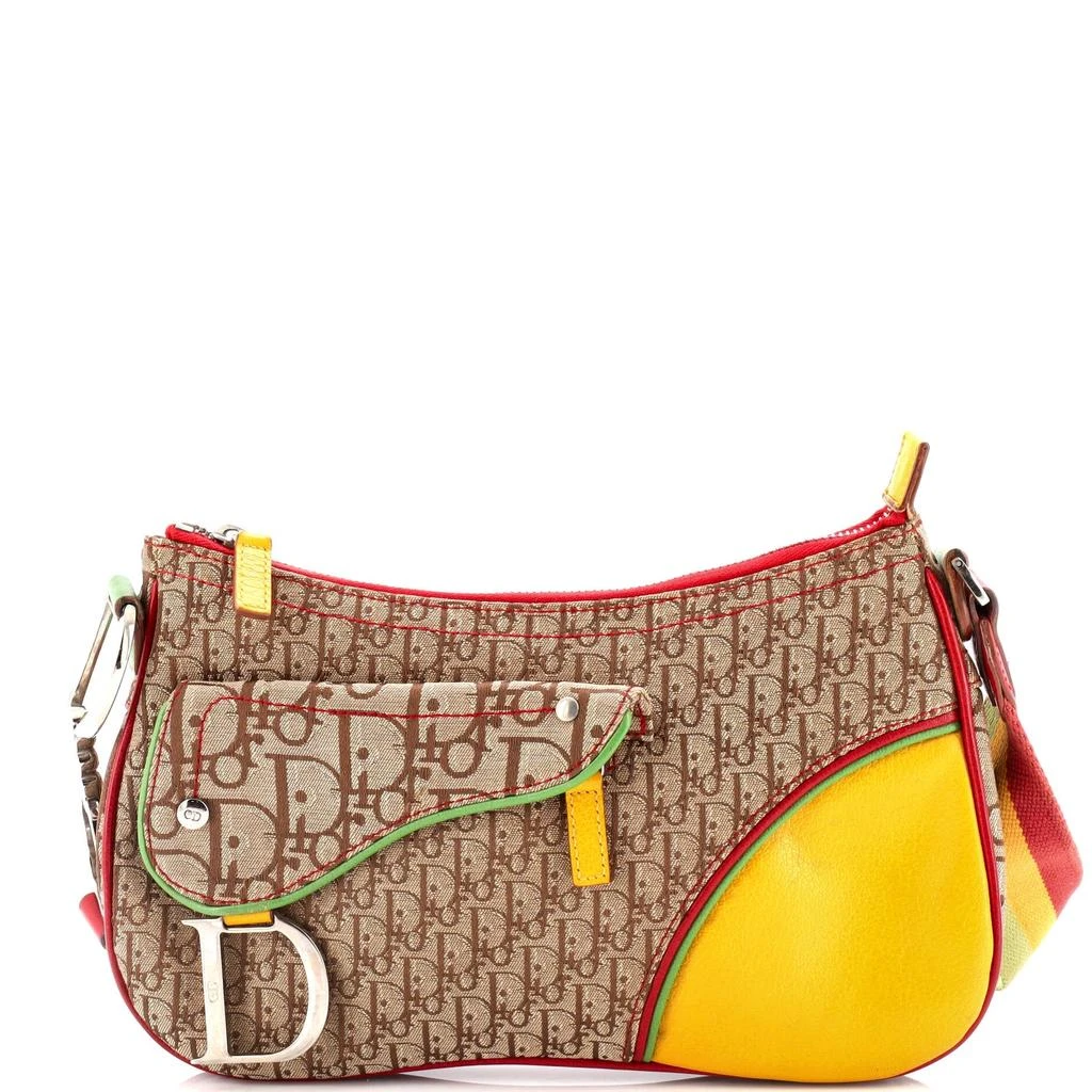 Dior Vintage Rasta Saddle Messenger Bag Diorissimo Canvas Medium 1