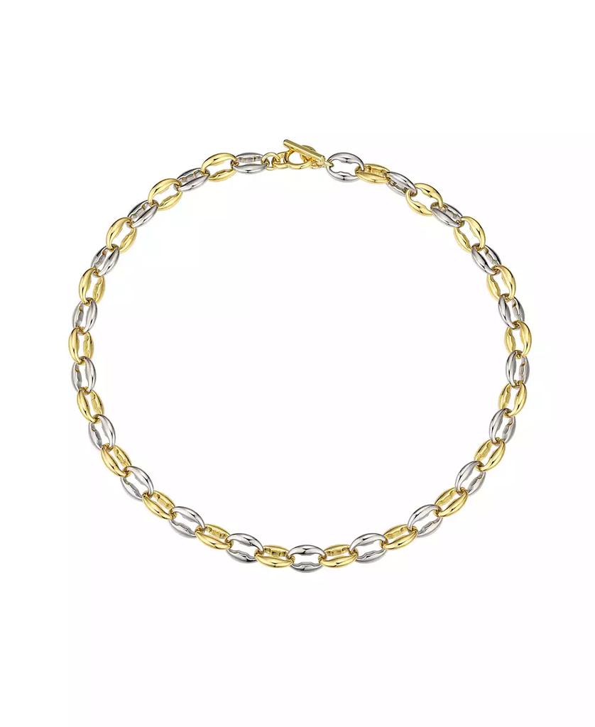Macy's Two-Tone Chain Textured 14K Gold Plate Necklace