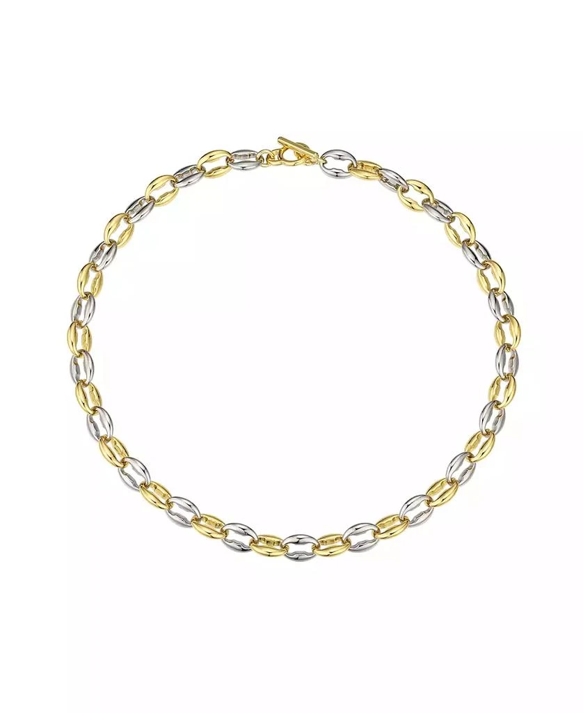 Macy's Two-Tone Chain Textured 14K Gold Plate Necklace 1