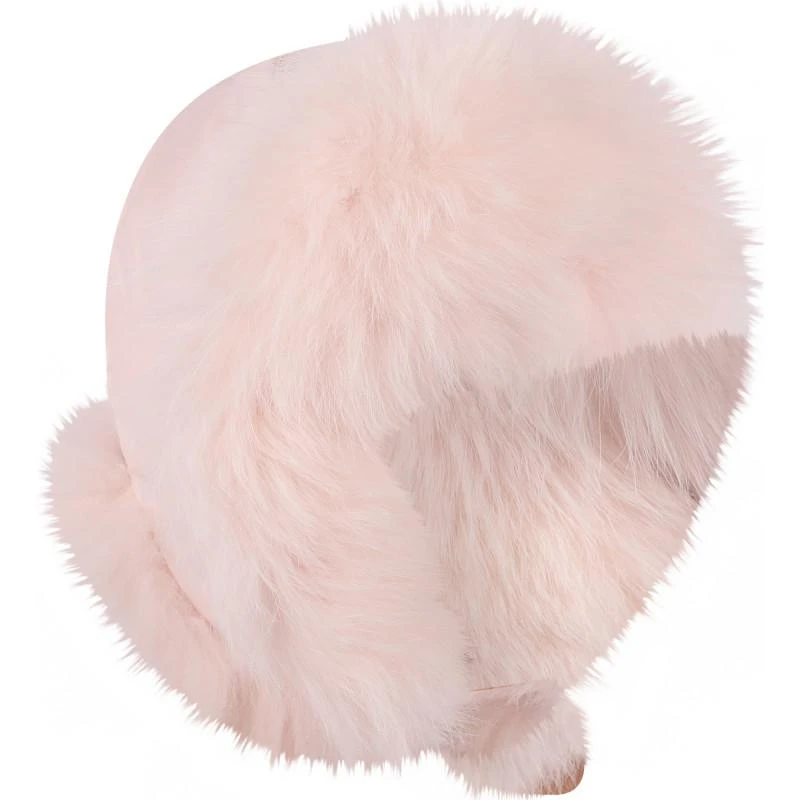Yves Salomon Fox fur detailing trapper hat in pink 1