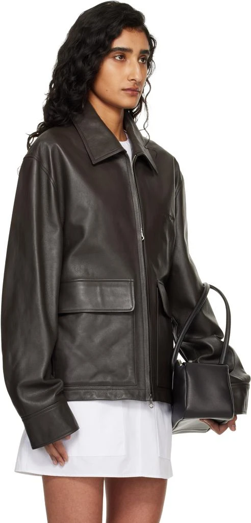 Courrèges Brown 2-Pocket Leather Jacket 2